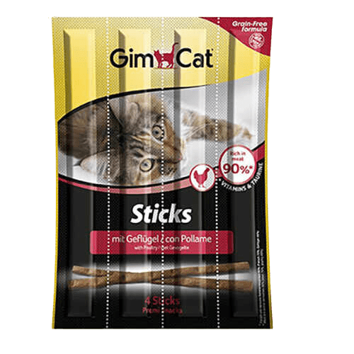 Gimcat Sticks Tavuklu Ciğerli Kedi Ödül Çubukları 20Gr