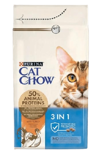 Cat Chow Feline 3 in 1 Hindi Etli Yetişkin Kedi Maması1.5 KG