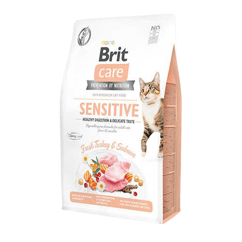 Brit Care Hipoalerjenik Sensitive Hindi ve Somonlu Tahılsız Hassas Kedi Maması 2 Kg