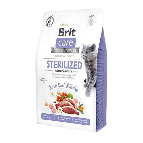 Brit Care Hipoalerjenik Sterilized Ördek ve Hindili Tahılsız Kısırlaştırımış Kedi Maması 2 Kg